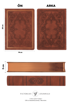 Victoria's Journals Old Book Defter 14*20 cm 320 sayfa Çizgili Açık Kahverengi