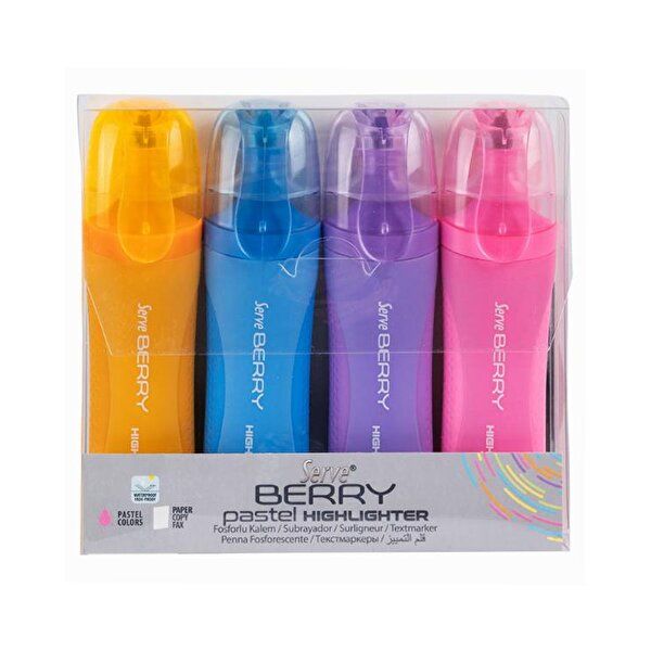 Serve Berry Mini 4'lü Pastel Highlighter
