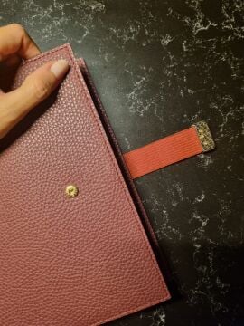 Victoria's Journals Executive Vegan Deri A5 Çizgili Defter (Bordo)