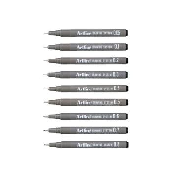 Artline Drawing System Teknik Çizim Kalemleri Siyah